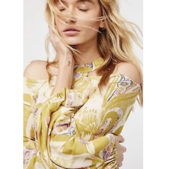 Free people Drift Away Shift boho cold shoulder beach vacation mini dress - Picture 2 of 11